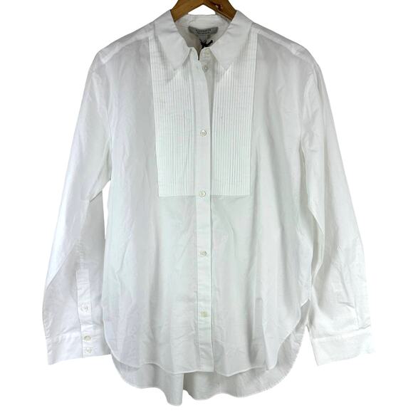 AllSaints NWT Avril Oversize Pintuck Pleat Cotton Shirt White Size 8 100% Cotton - Picture 2 of 10